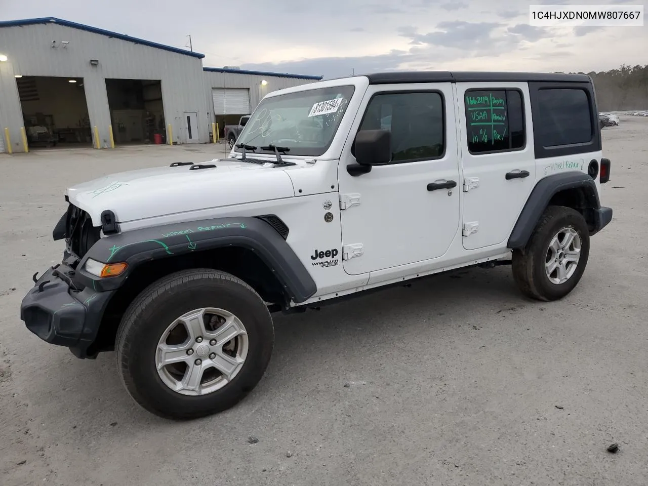 2021 Jeep Wrangler Unlimited Sport VIN: 1C4HJXDN0MW807667 Lot: 81301594