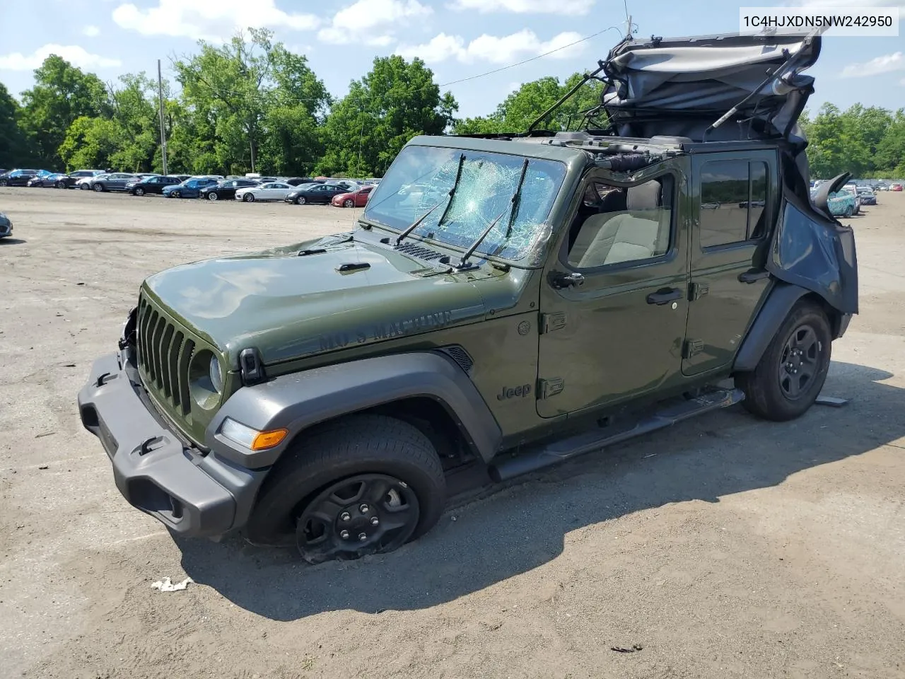 2022 Jeep Wrangler Unlimited Sport VIN: 1C4HJXDN5NW242950 Lot: 58730054