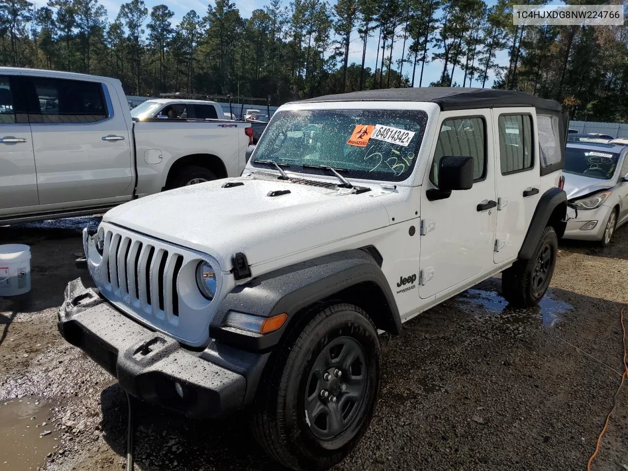 2022 Jeep Wrangler Unlimited Sport VIN: 1C4HJXDG8NW224766 Lot: 64814342