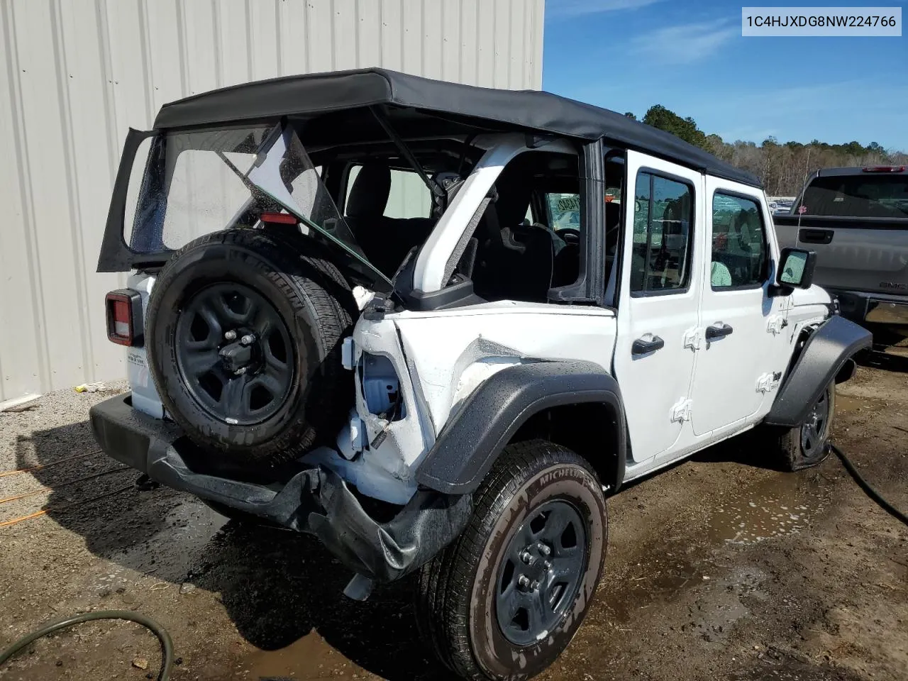 2022 Jeep Wrangler Unlimited Sport VIN: 1C4HJXDG8NW224766 Lot: 64814342