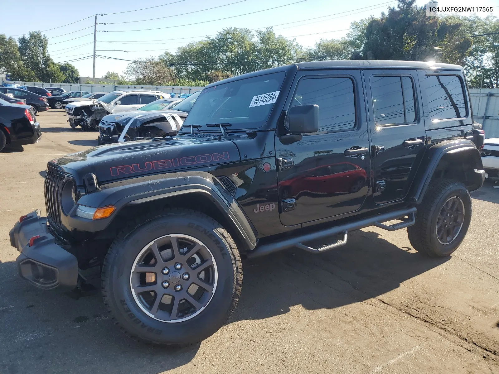 2022 Jeep Wrangler Unlimited Rubicon VIN: 1C4JJXFG2NW117565 Lot: 66145284