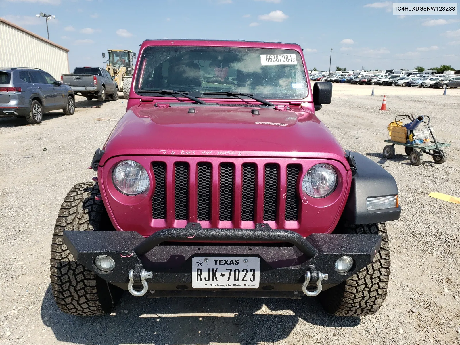 2022 Jeep Wrangler Unlimited Sport VIN: 1C4HJXDG5NW123233 Lot: 66387084