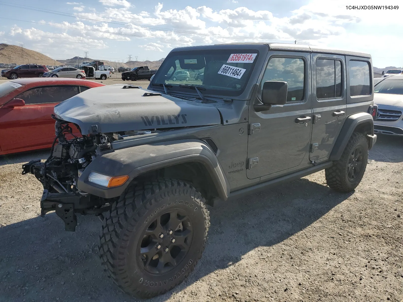 2022 Jeep Wrangler Unlimited Sport VIN: 1C4HJXDG5NW194349 Lot: 66811464