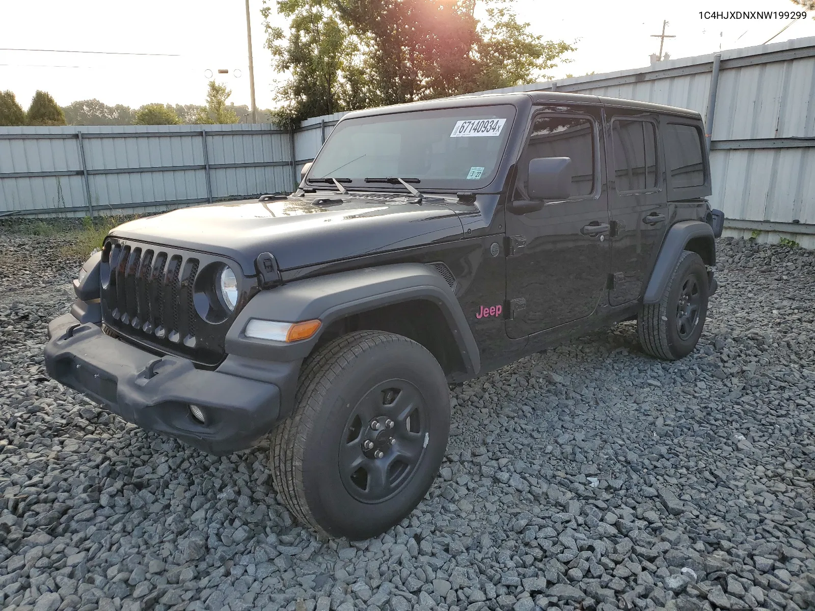 2022 Jeep Wrangler Unlimited Sport VIN: 1C4HJXDNXNW199299 Lot: 67140934