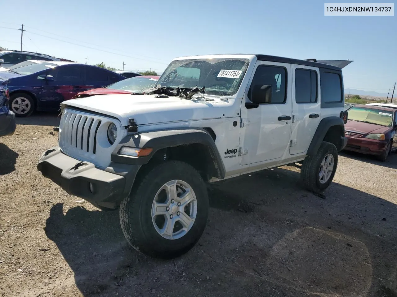 2022 Jeep Wrangler Unlimited Sport VIN: 1C4HJXDN2NW134737 Lot: 67411754