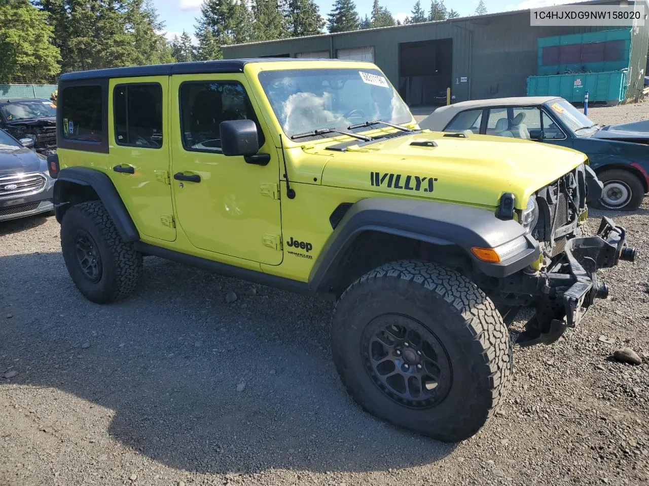 2022 Jeep Wrangler Unlimited Sport VIN: 1C4HJXDG9NW158020 Lot: 68311194