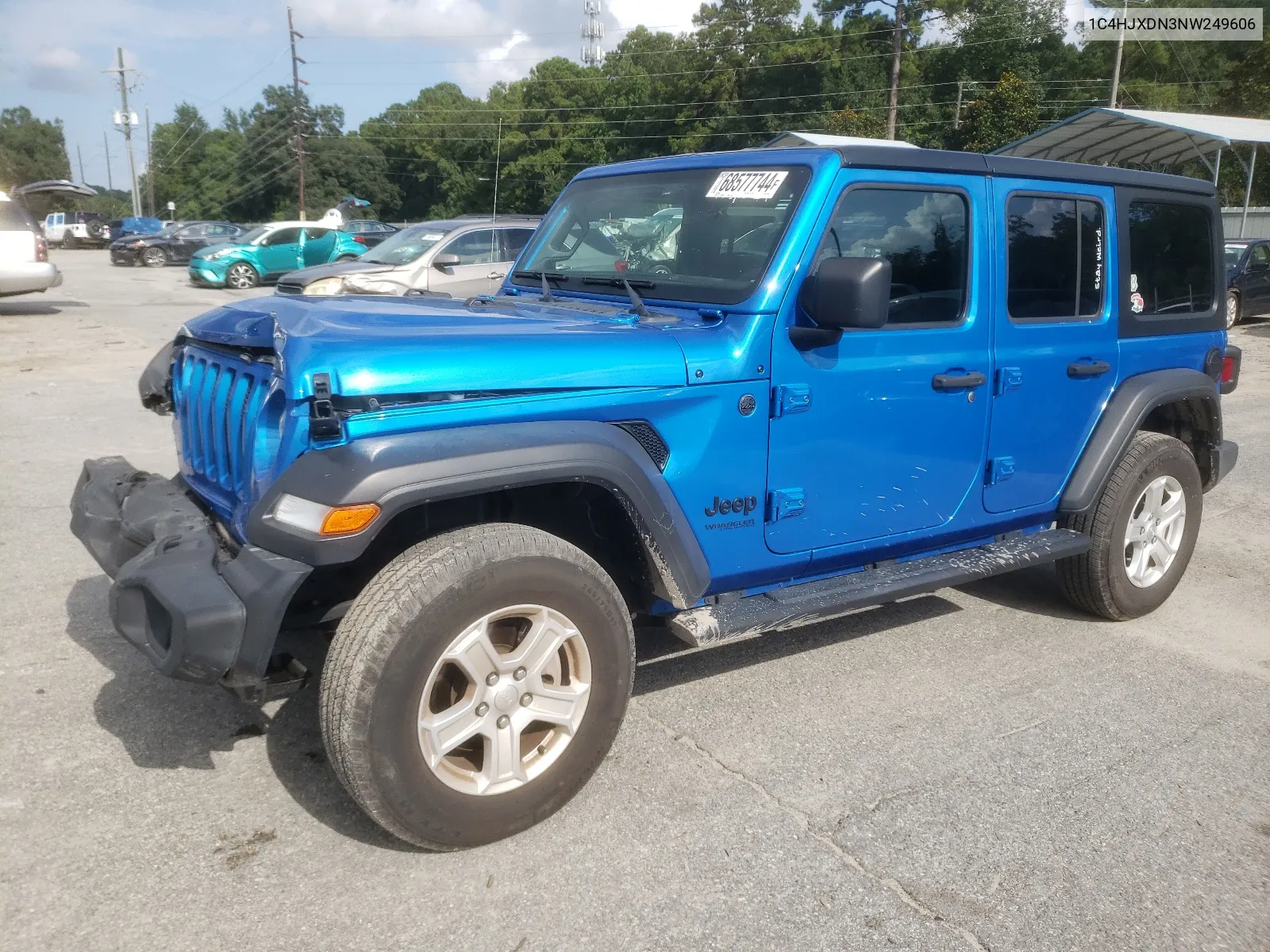 2022 Jeep Wrangler Unlimited Sport VIN: 1C4HJXDN3NW249606 Lot: 68577744