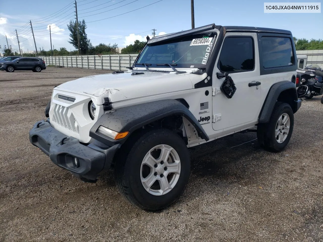 2022 Jeep Wrangler Sport VIN: 1C4GJXAG4NW111915 Lot: 69258304