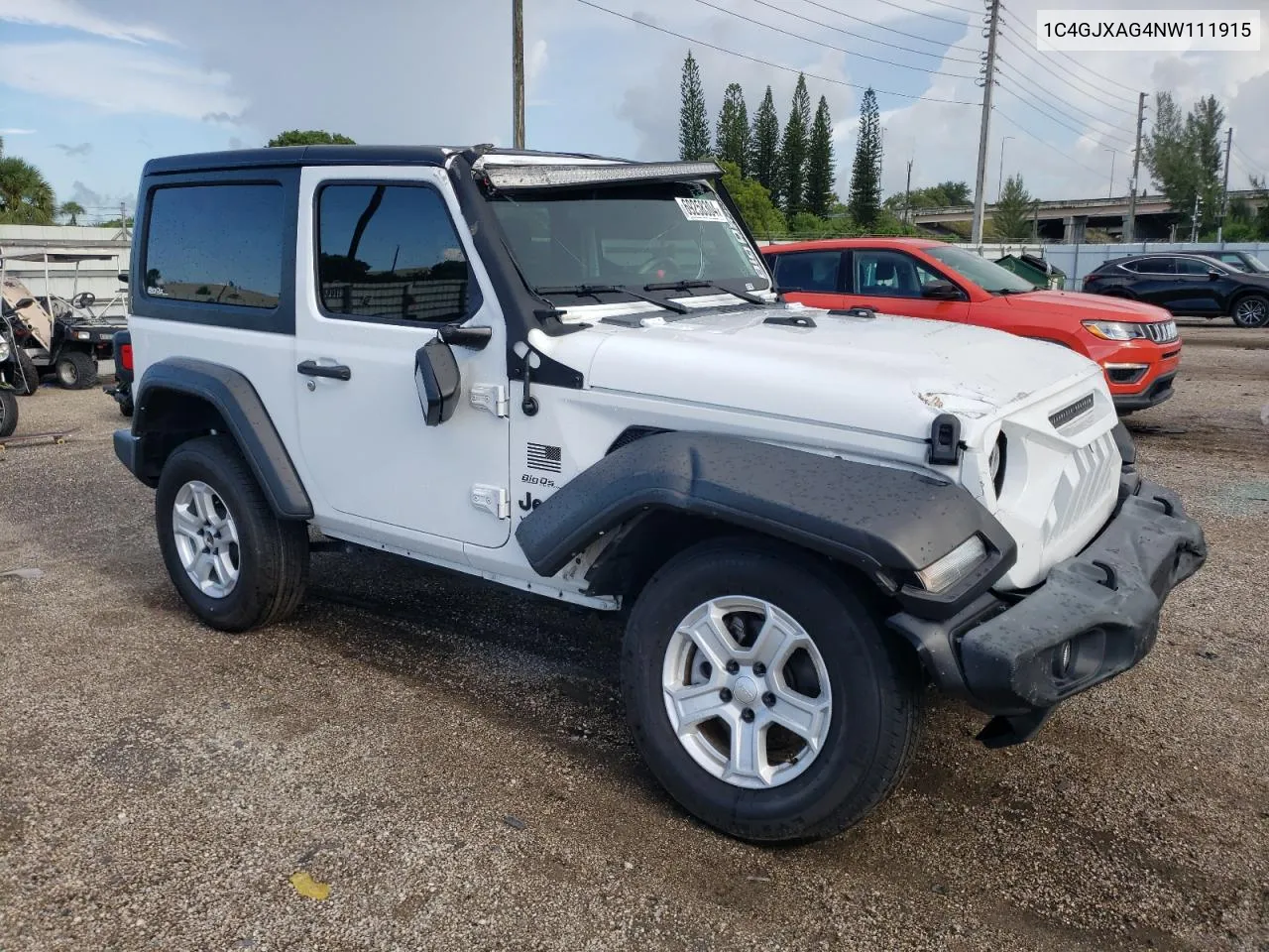 2022 Jeep Wrangler Sport VIN: 1C4GJXAG4NW111915 Lot: 69258304