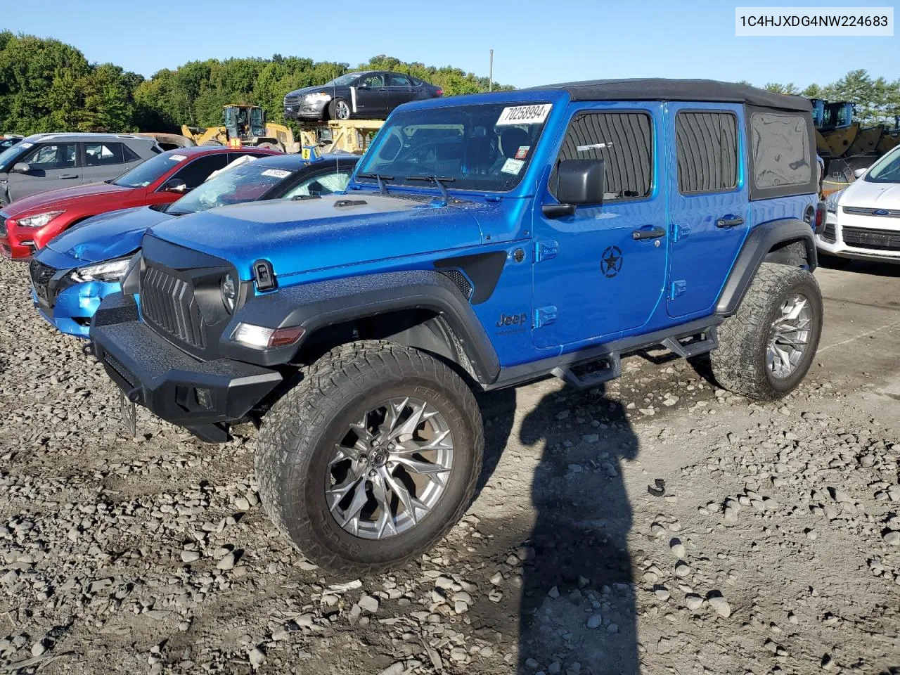 2022 Jeep Wrangler Unlimited Sport VIN: 1C4HJXDG4NW224683 Lot: 70258994