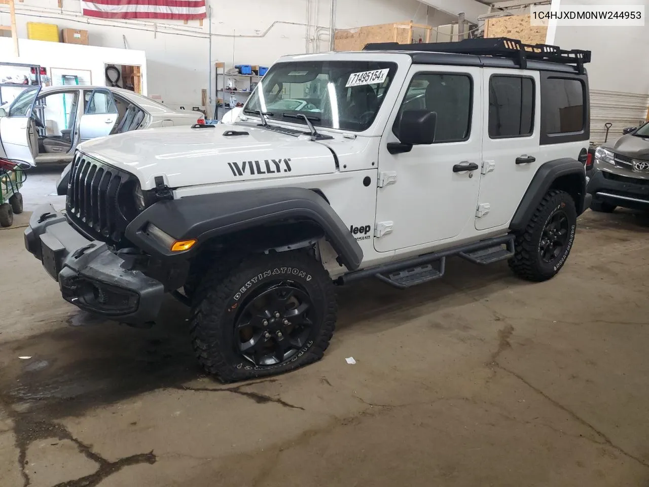 1C4HJXDM0NW244953 2022 Jeep Wrangler Unlimited Sport