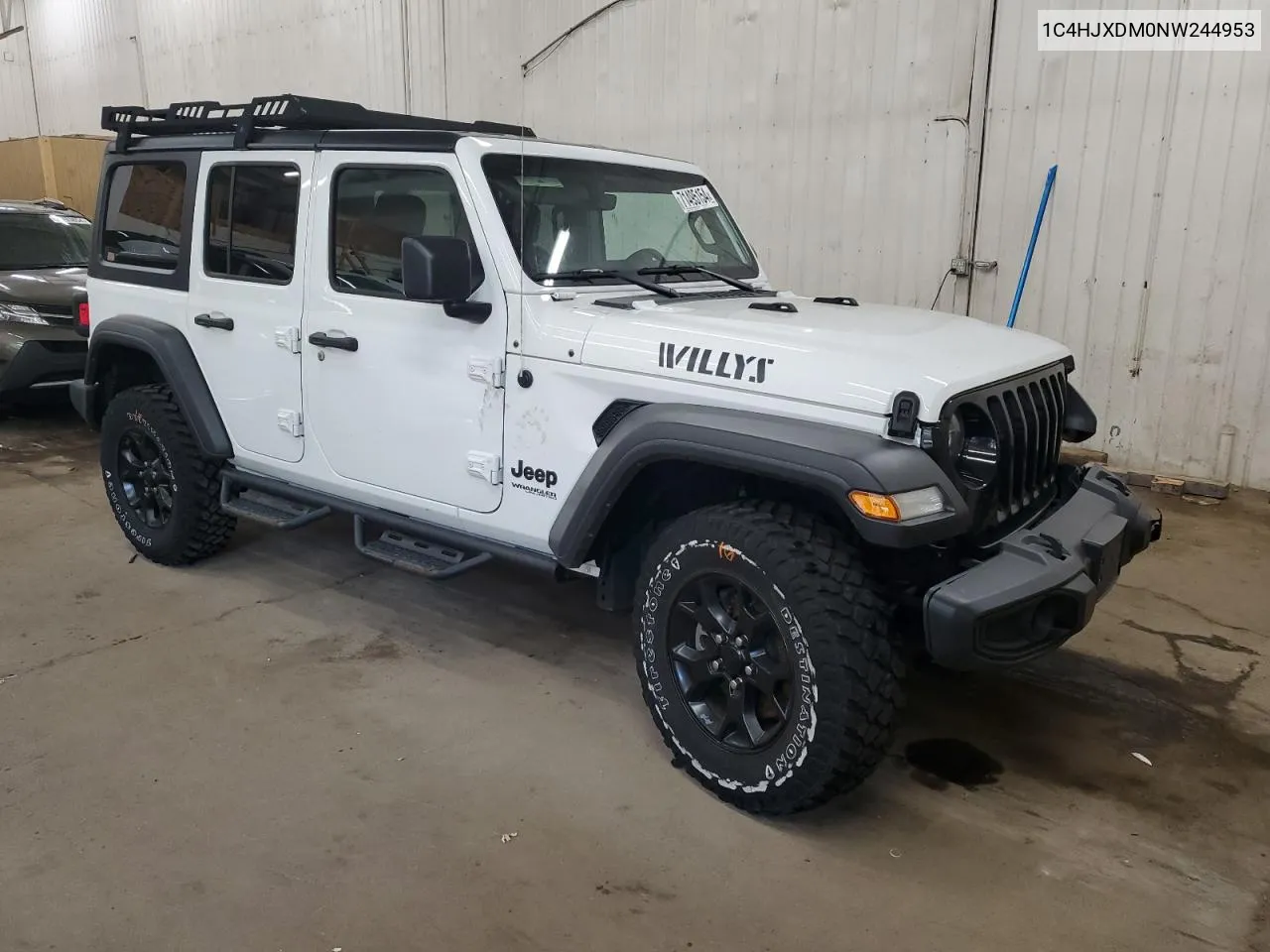 1C4HJXDM0NW244953 2022 Jeep Wrangler Unlimited Sport