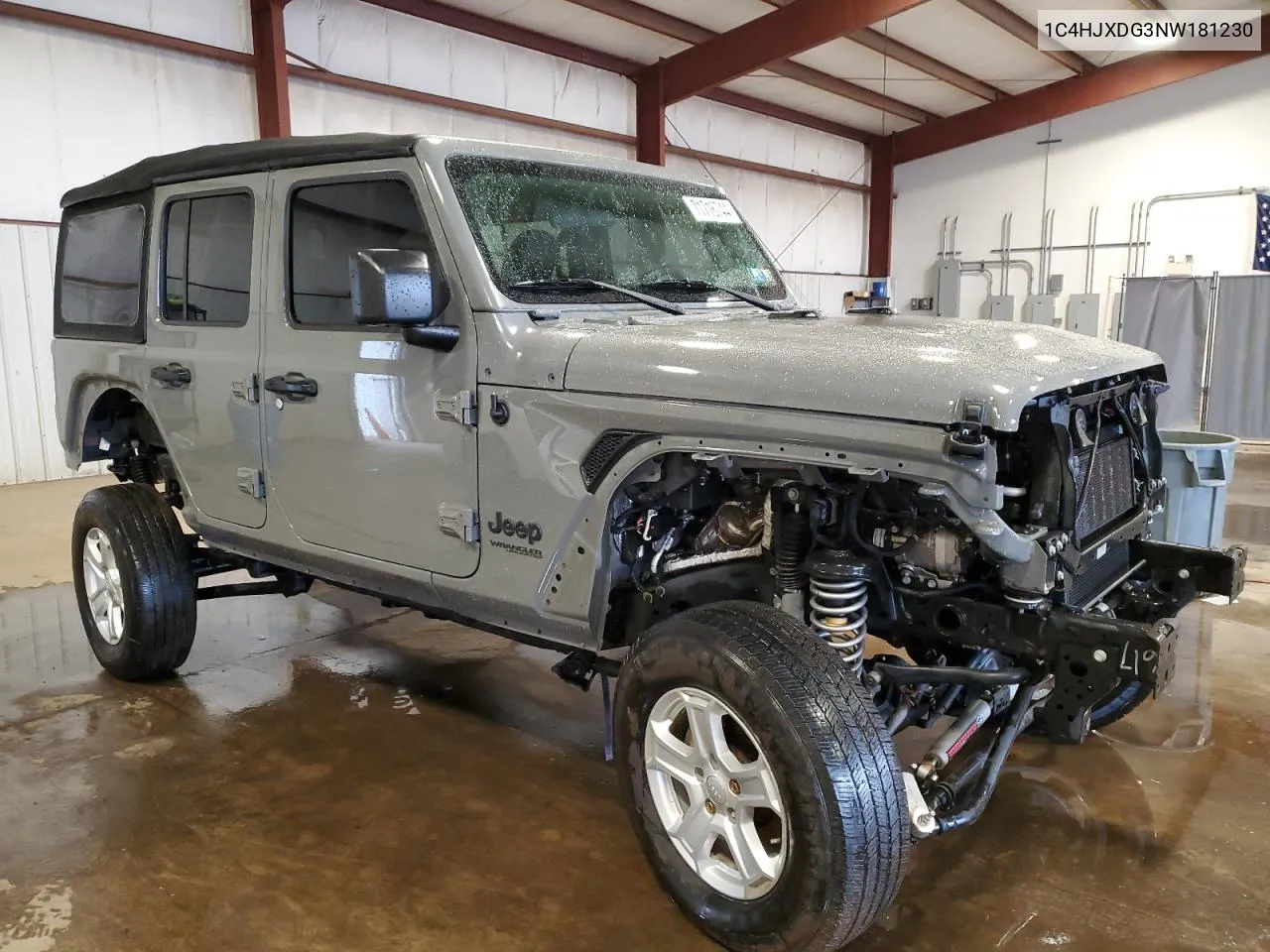 2022 Jeep Wrangler Unlimited Sport VIN: 1C4HJXDG3NW181230 Lot: 71716744