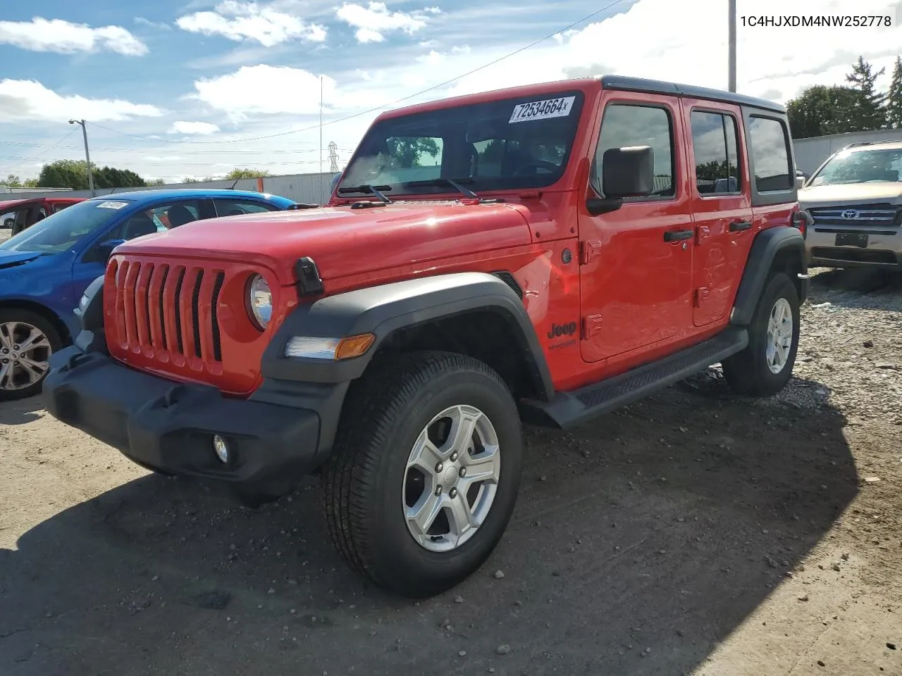 2022 Jeep Wrangler Unlimited Sport VIN: 1C4HJXDM4NW252778 Lot: 72534664