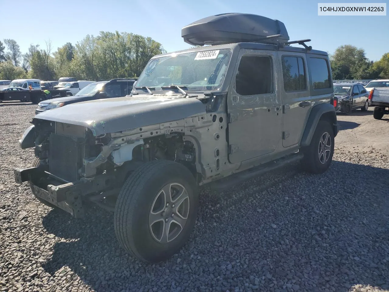 2022 Jeep Wrangler Unlimited Sport VIN: 1C4HJXDGXNW142263 Lot: 72552824