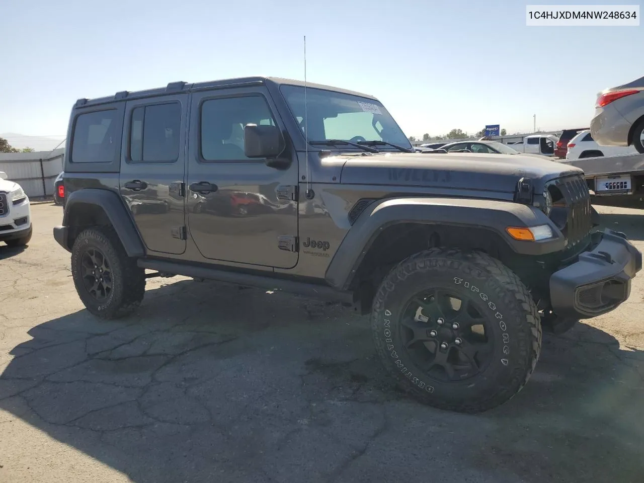 2022 Jeep Wrangler Unlimited Sport VIN: 1C4HJXDM4NW248634 Lot: 72656454