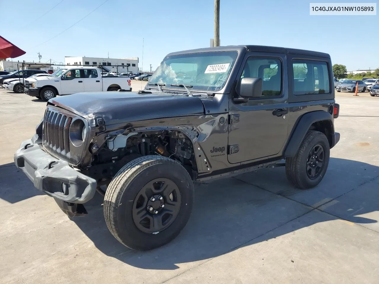 2022 Jeep Wrangler Sport VIN: 1C4GJXAG1NW105893 Lot: 72932494