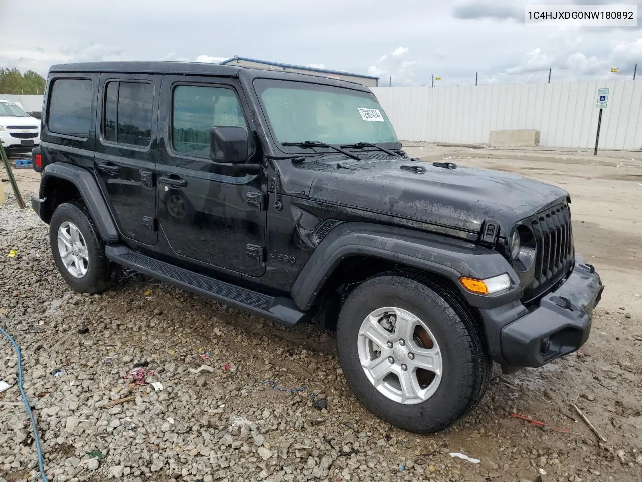 2022 Jeep Wrangler Unlimited Sport VIN: 1C4HJXDG0NW180892 Lot: 72967474