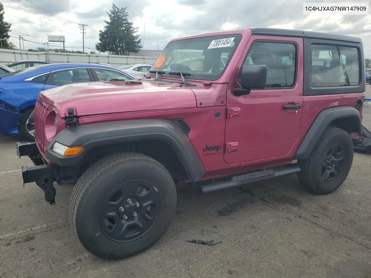 1C4HJXAG7NW147909 2022 Jeep Wrangler Sport