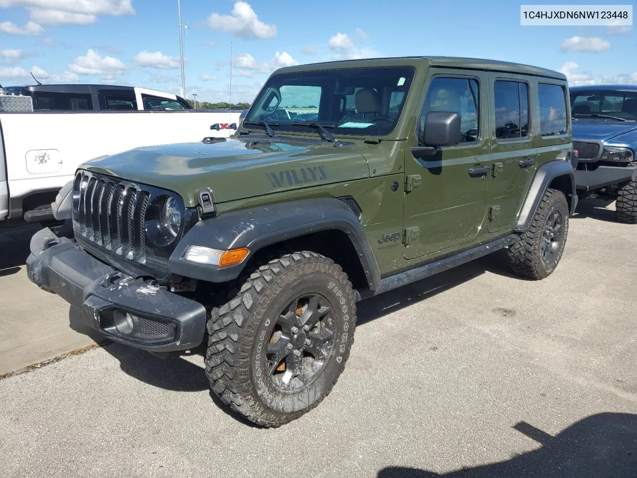 2022 Jeep Wrangler Unlimited Sport VIN: 1C4HJXDN6NW123448 Lot: 74415754