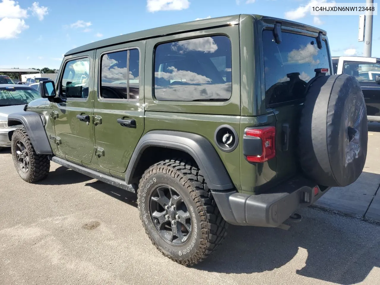 2022 Jeep Wrangler Unlimited Sport VIN: 1C4HJXDN6NW123448 Lot: 74415754