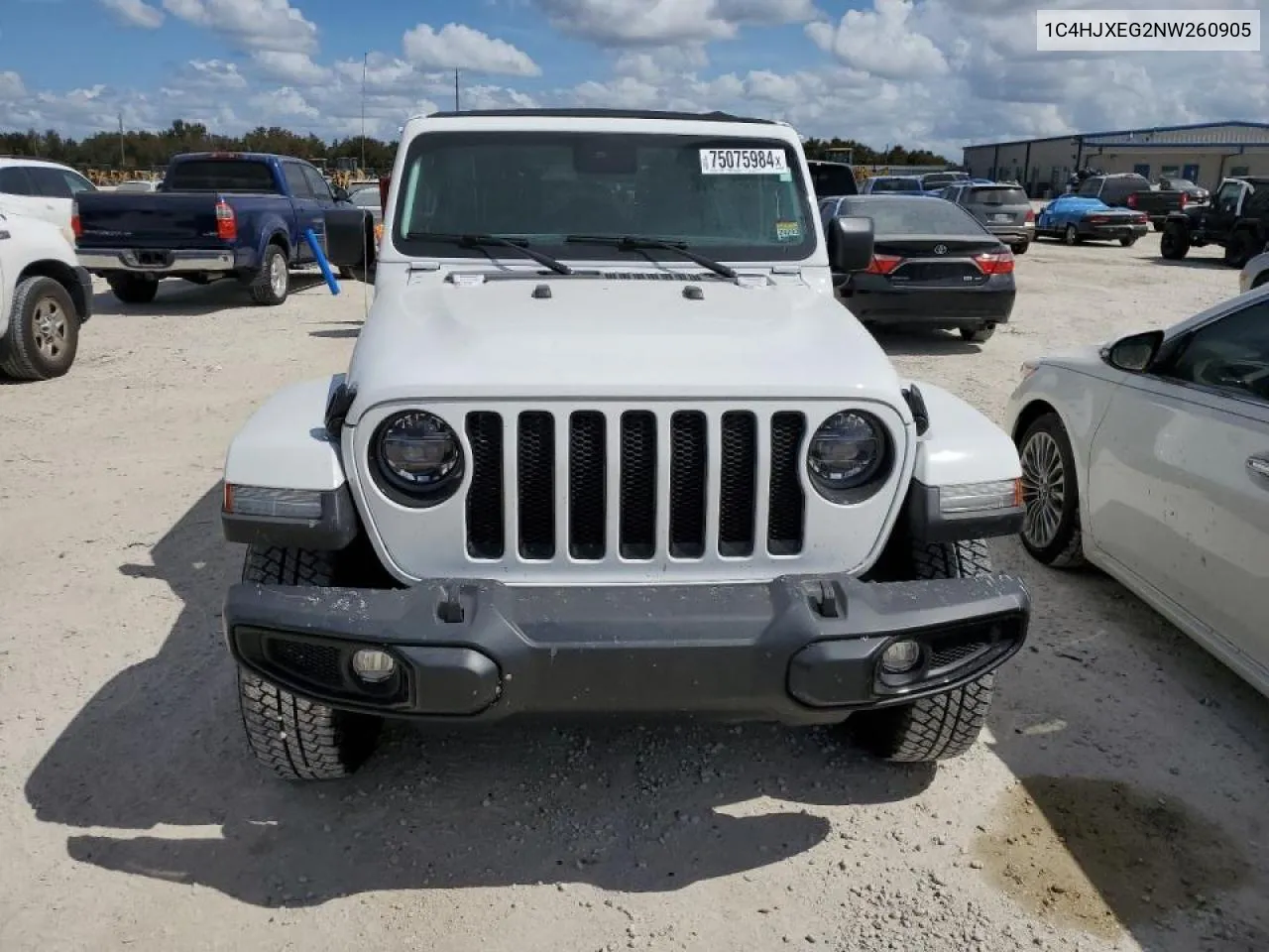 2022 Jeep Wrangler Unlimited Sahara VIN: 1C4HJXEG2NW260905 Lot: 75075984