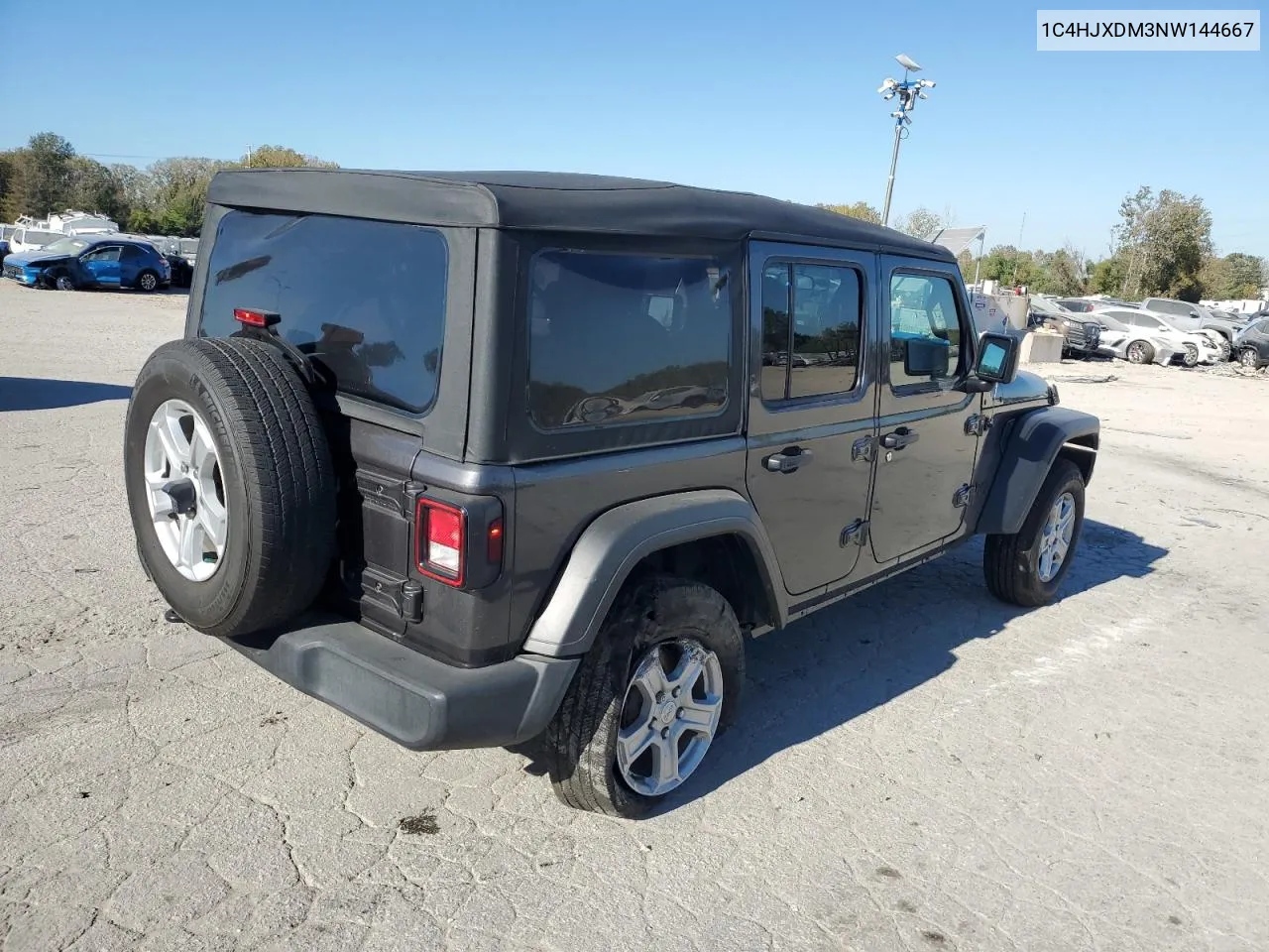 2022 Jeep Wrangler Unlimited Sport VIN: 1C4HJXDM3NW144667 Lot: 75837484