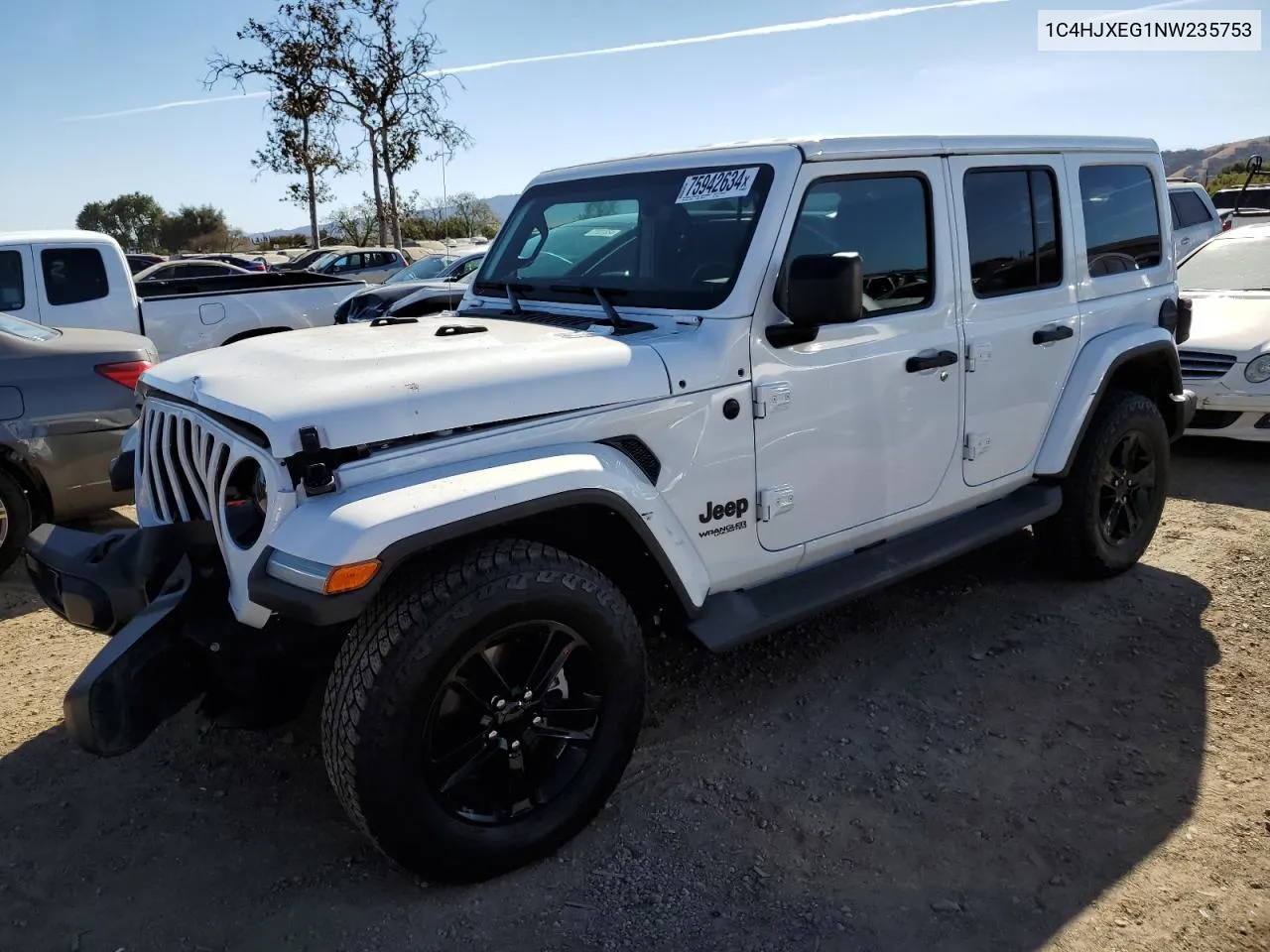 2022 Jeep Wrangler Unlimited Sahara VIN: 1C4HJXEG1NW235753 Lot: 75942634