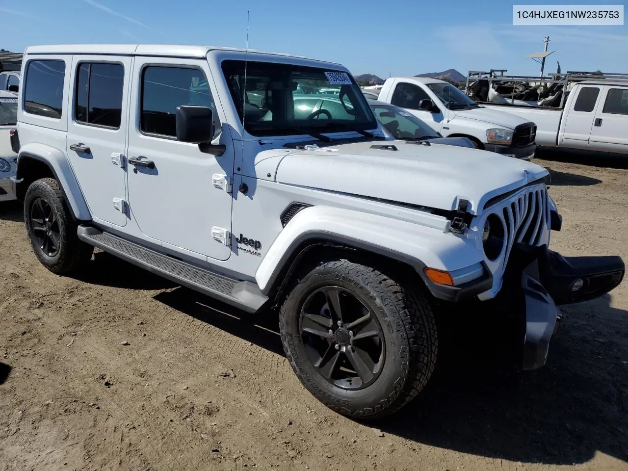 2022 Jeep Wrangler Unlimited Sahara VIN: 1C4HJXEG1NW235753 Lot: 75942634