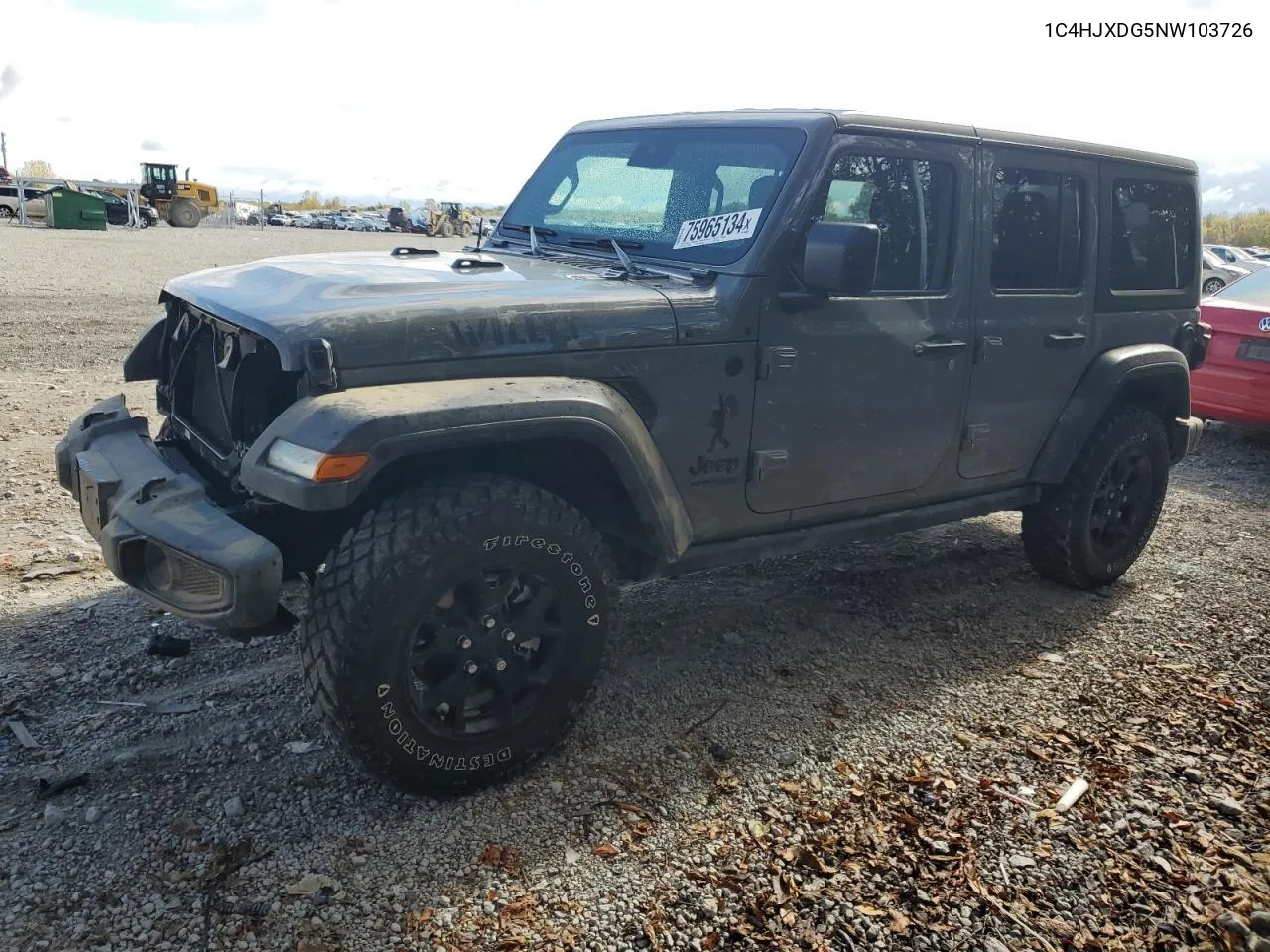 2022 Jeep Wrangler Unlimited Sport VIN: 1C4HJXDG5NW103726 Lot: 75965134