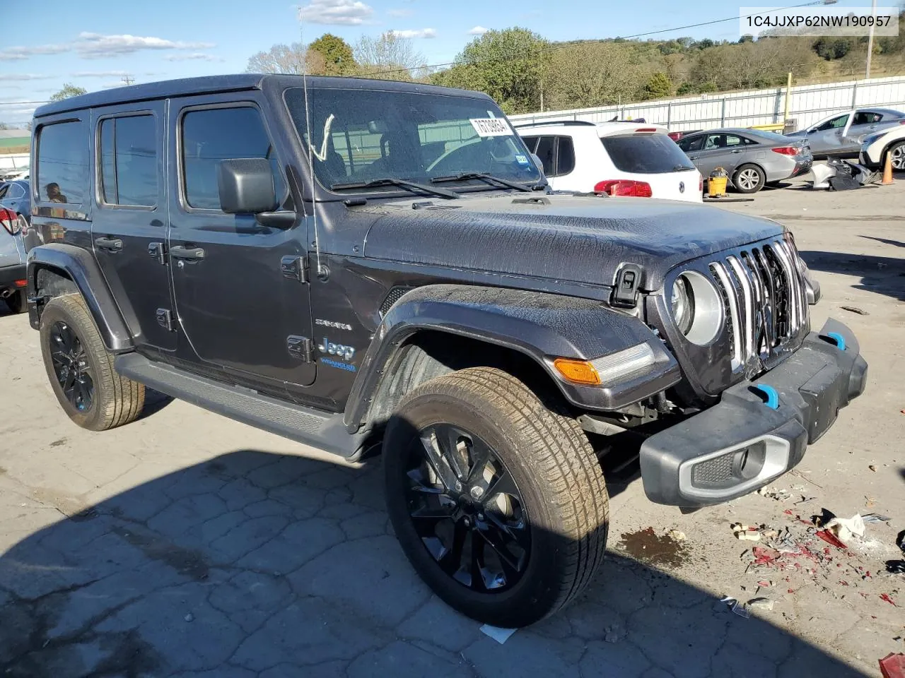 2022 Jeep Wrangler Unlimited Sahara 4Xe VIN: 1C4JJXP62NW190957 Lot: 76739854