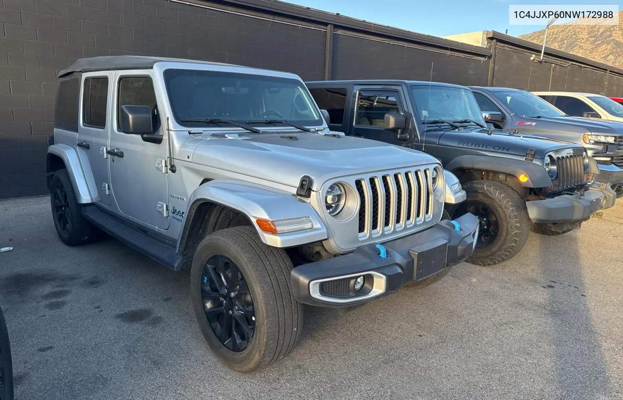 2022 Jeep Wrangler Unlimited Sahara 4Xe VIN: 1C4JJXP60NW172988 Lot: 78315174