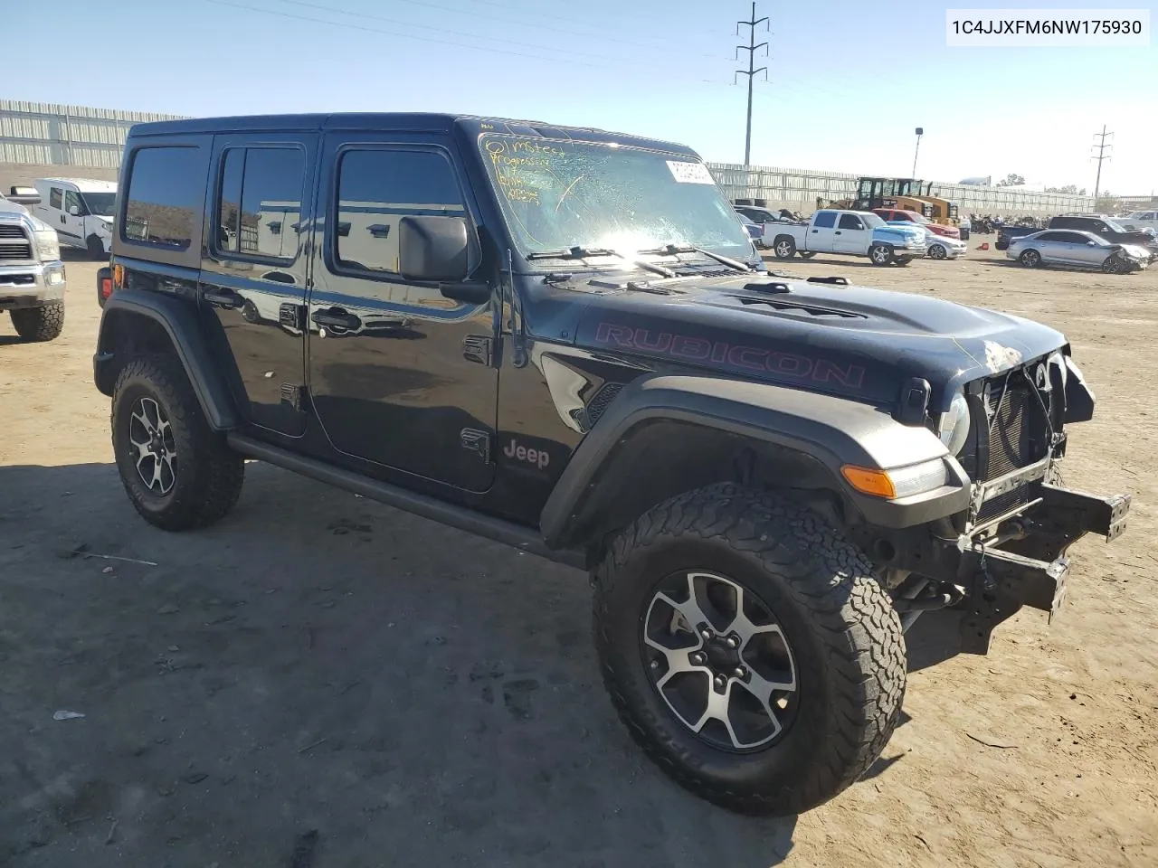 2022 Jeep Wrangler Unlimited Rubicon VIN: 1C4JJXFM6NW175930 Lot: 80345034