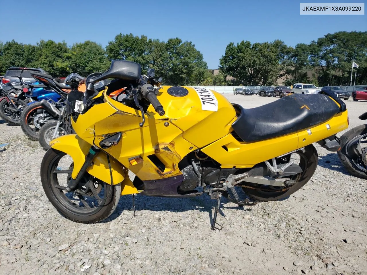 2003 Kawasaki Ex250 F VIN: JKAEXMF1X3A099220 Lot: 80543964