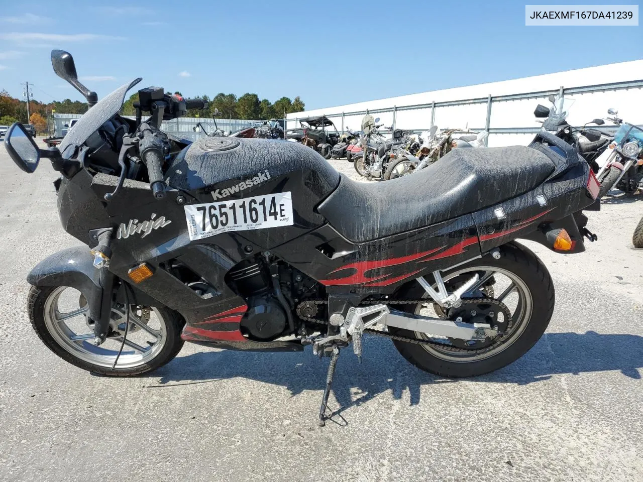 2007 Kawasaki Ex250 F VIN: JKAEXMF167DA41239 Lot: 76511614