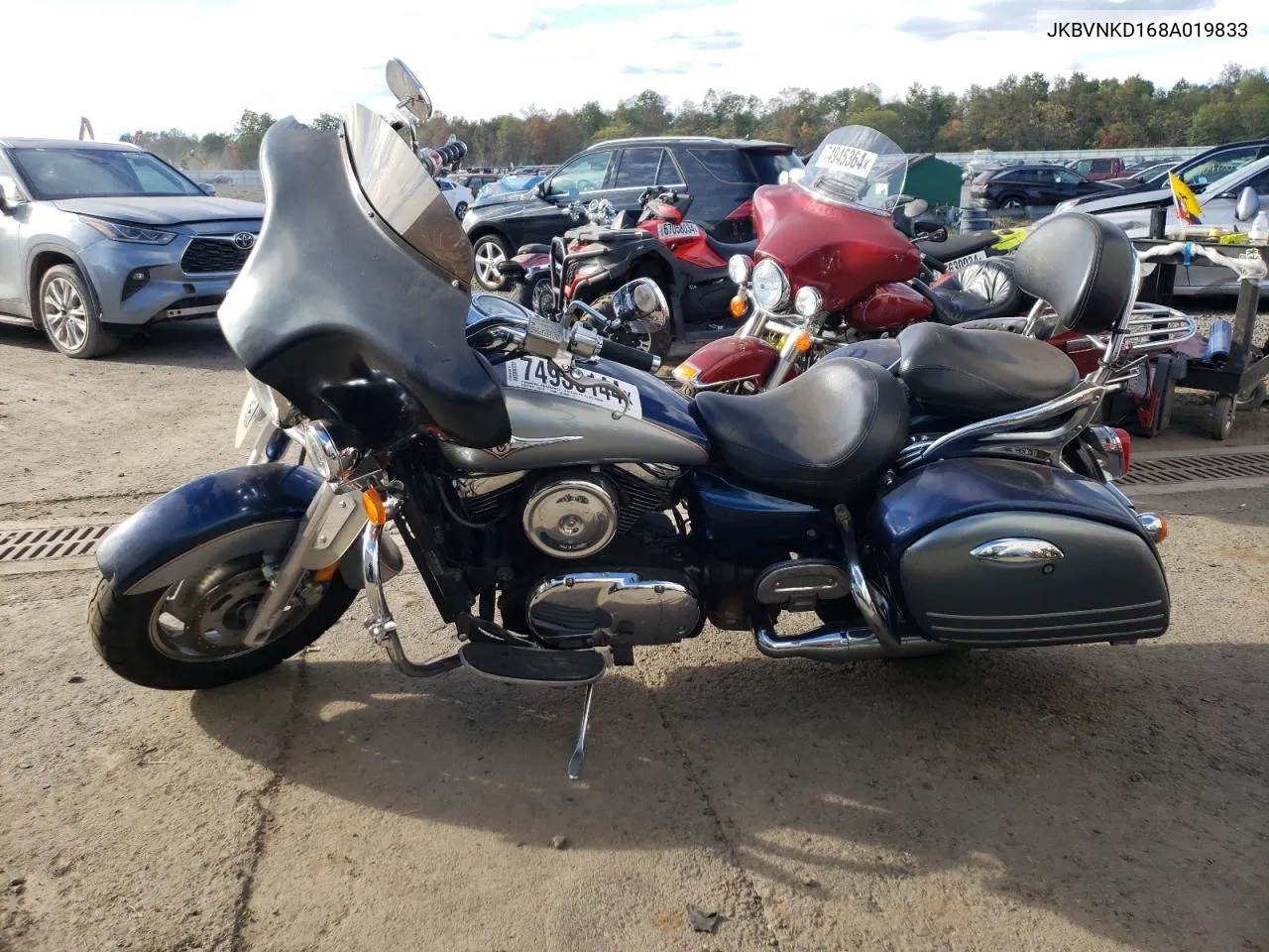 2008 Kawasaki Vn1600 D VIN: JKBVNKD168A019833 Lot: 74930144