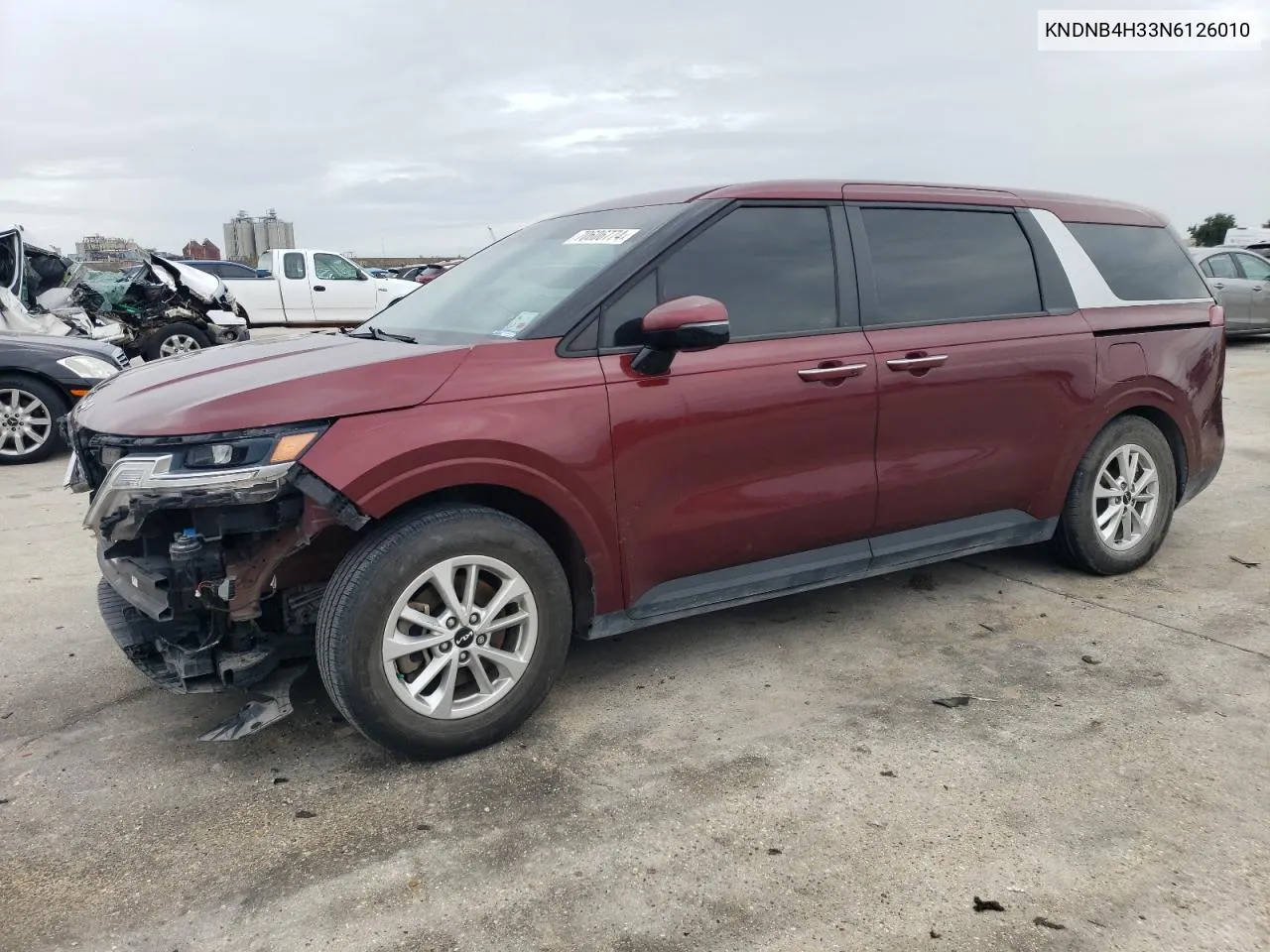 2022 Kia Carnival Lx VIN: KNDNB4H33N6126010 Lot: 70606774