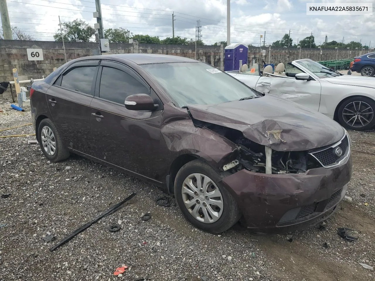 2010 Kia Forte Ex VIN: KNAFU4A22A5835671 Lot: 65795874