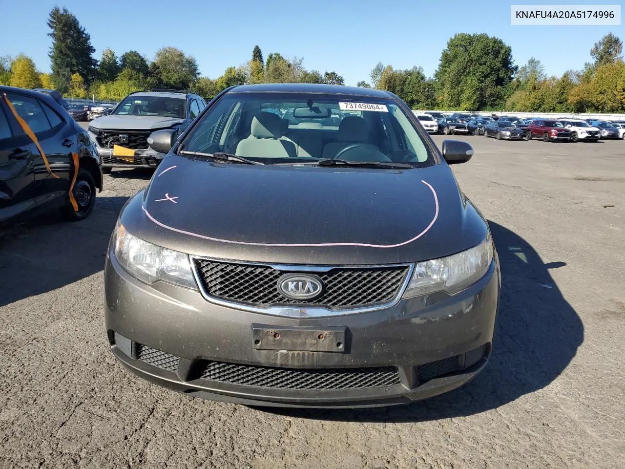 2010 Kia Forte Ex VIN: KNAFU4A20A5174996 Lot: 73749064