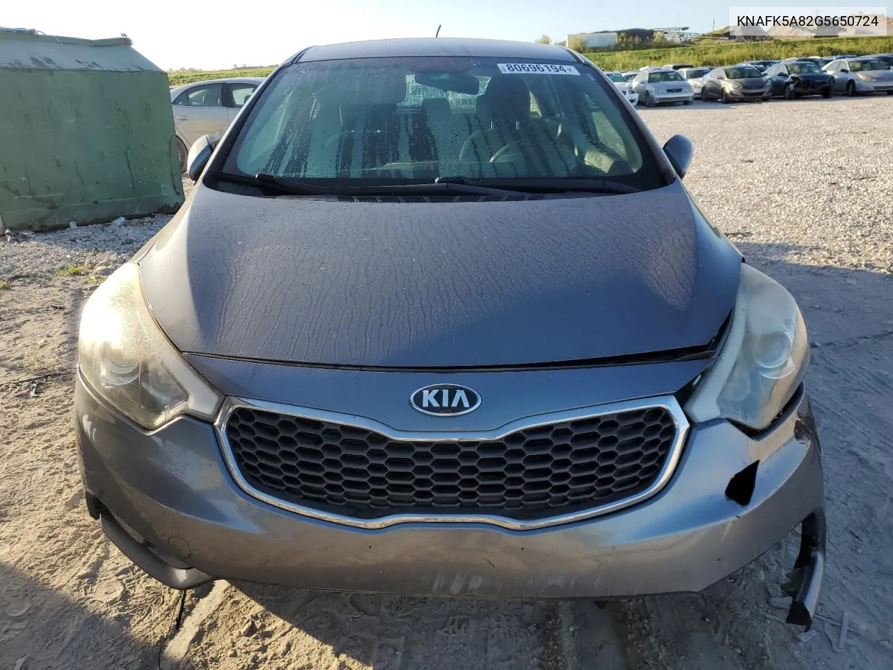 2016 Kia Forte Lx VIN: KNAFK5A82G5650724 Lot: 80696194