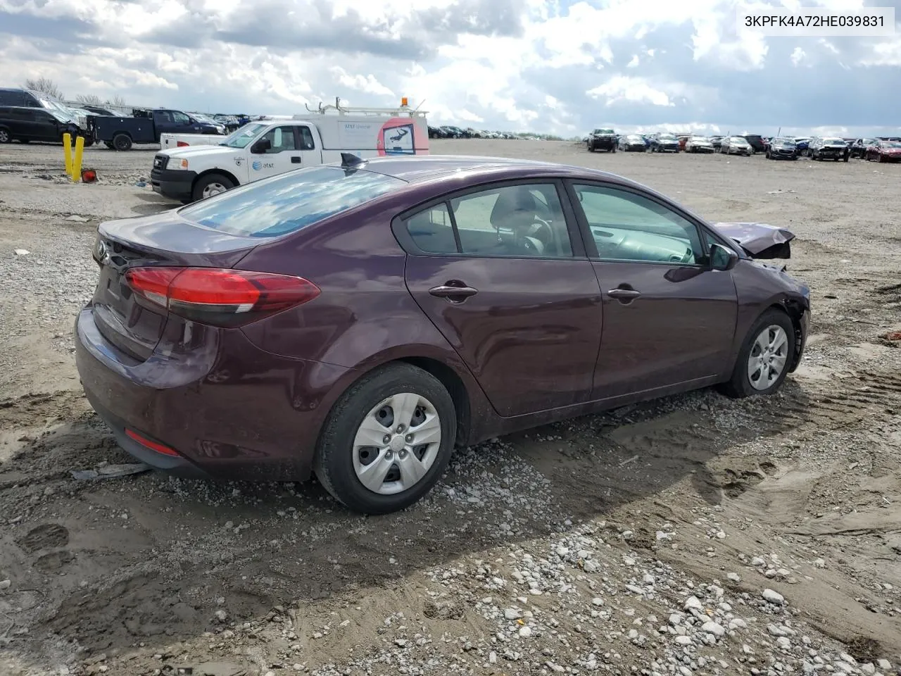 2017 Kia Forte Lx VIN: 3KPFK4A72HE039831 Lot: 49444724