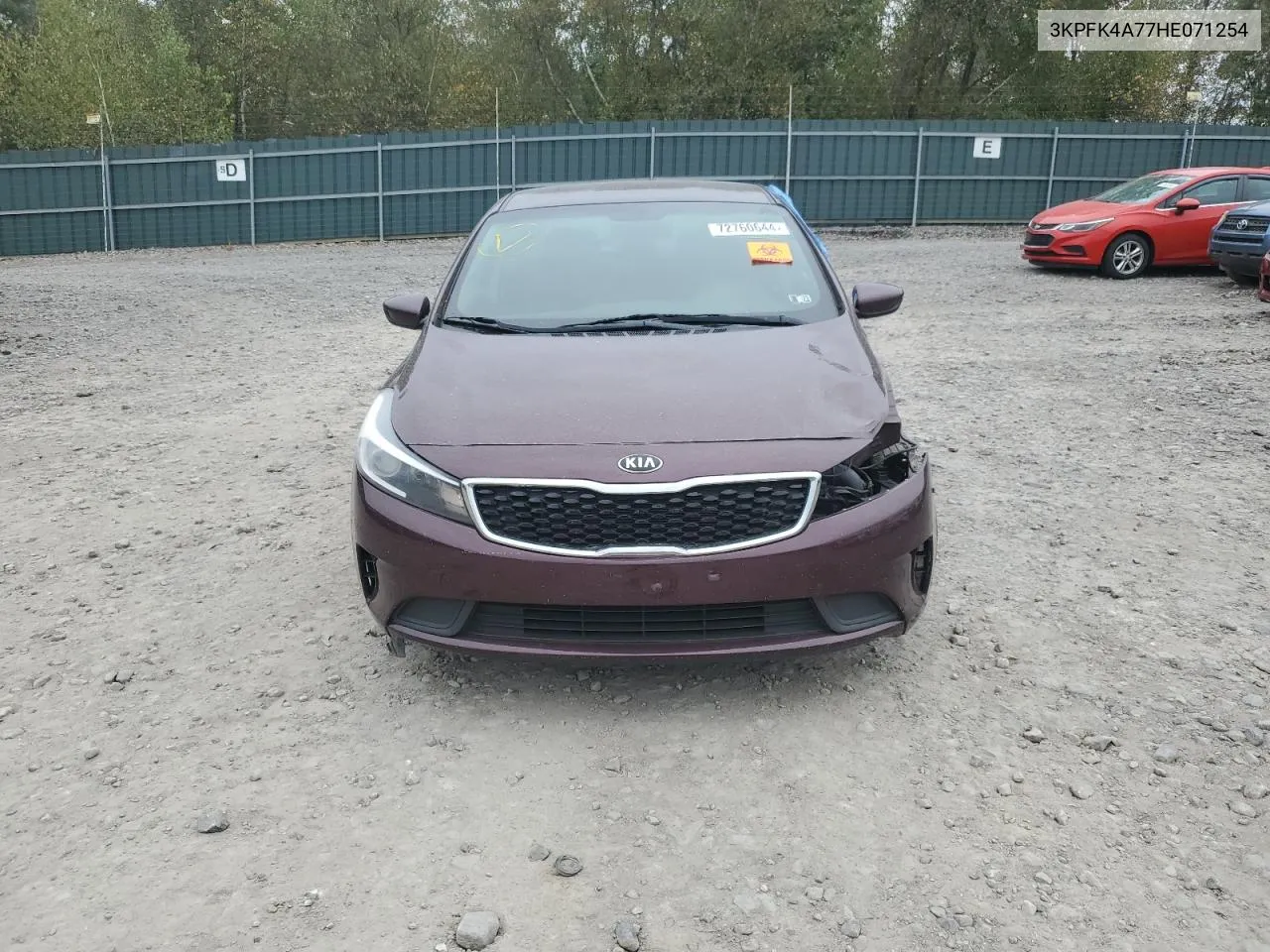 2017 Kia Forte Lx VIN: 3KPFK4A77HE071254 Lot: 72760644