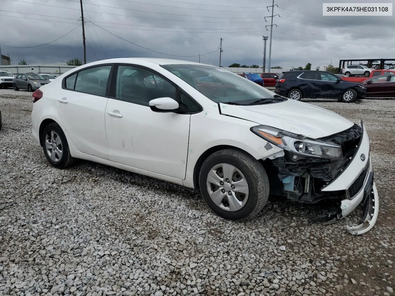 2017 Kia Forte Lx VIN: 3KPFK4A75HE031108 Lot: 73434994