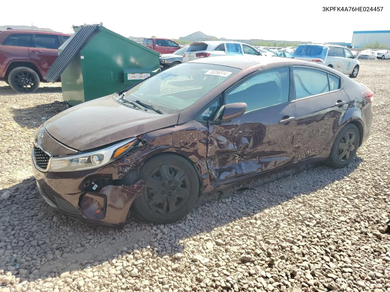 2017 Kia Forte Lx VIN: 3KPFK4A76HE024457 Lot: 76056514