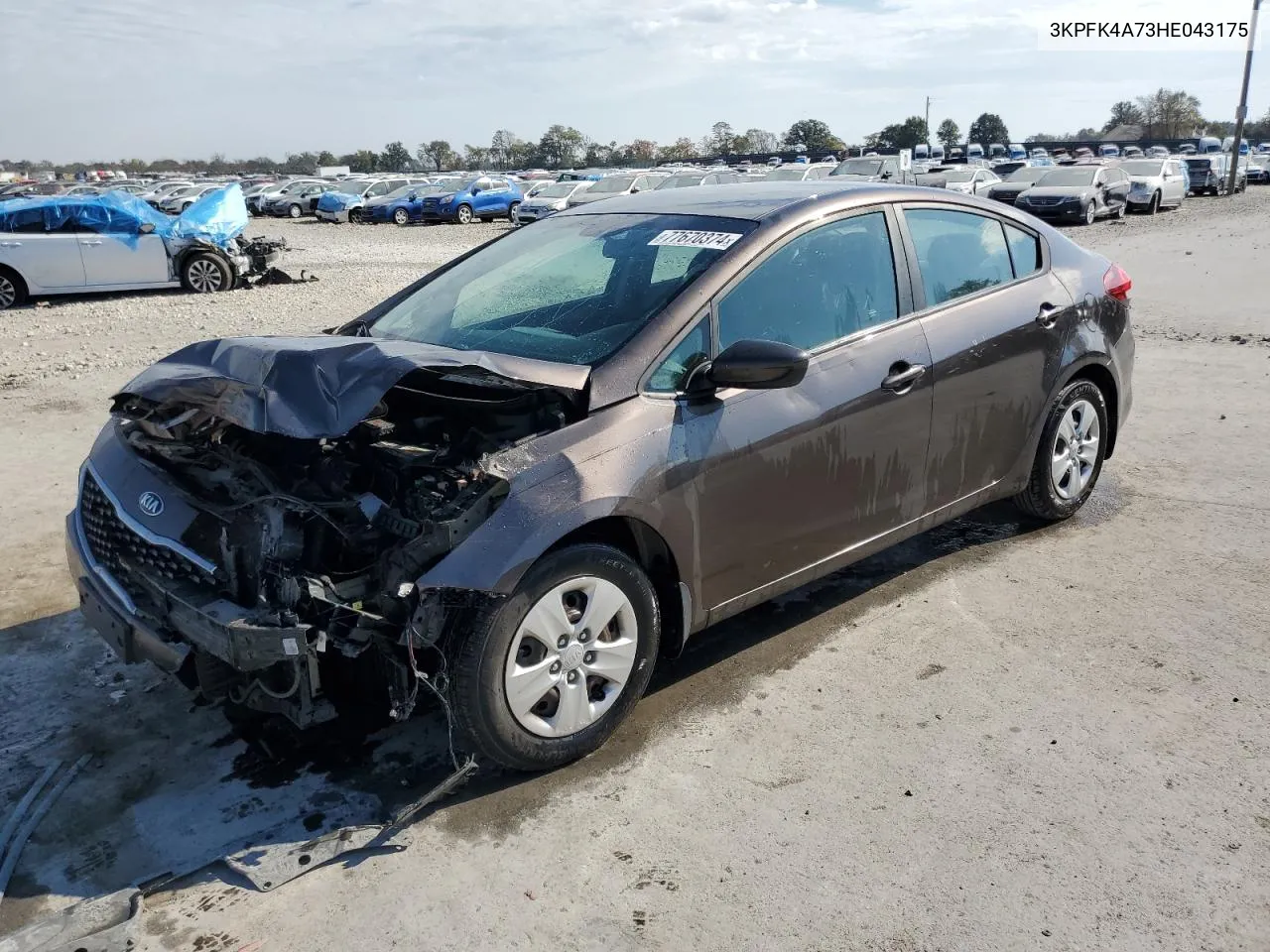 2017 Kia Forte Lx VIN: 3KPFK4A73HE043175 Lot: 77670374