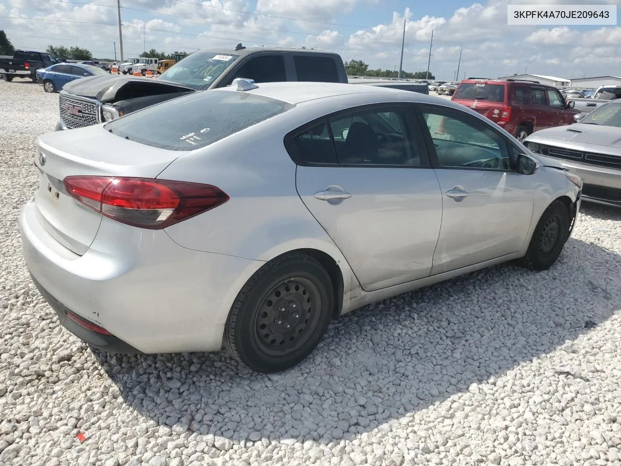 2018 Kia Forte Lx VIN: 3KPFK4A70JE209643 Lot: 72181754