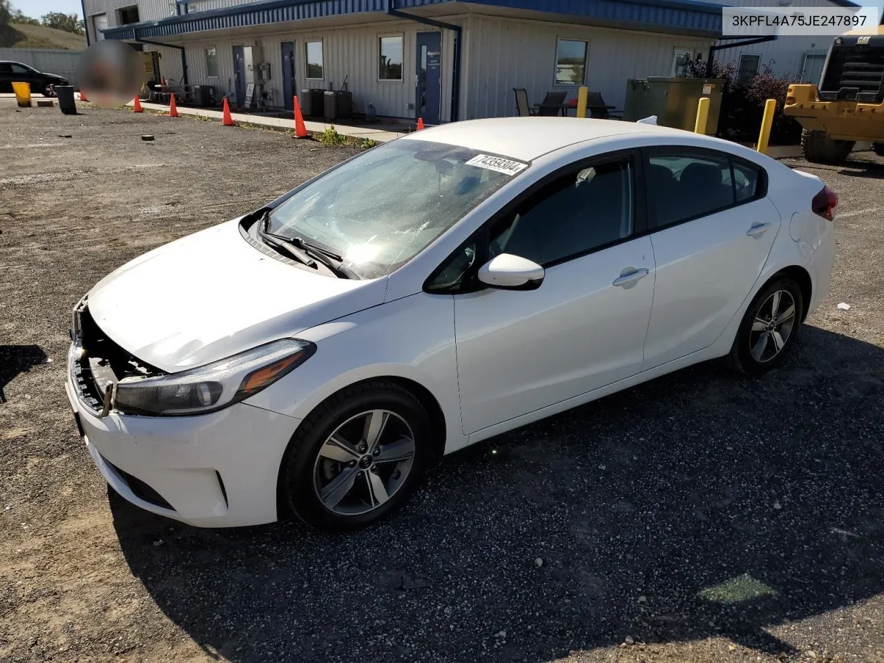 2018 Kia Forte Lx VIN: 3KPFL4A75JE247897 Lot: 74359304