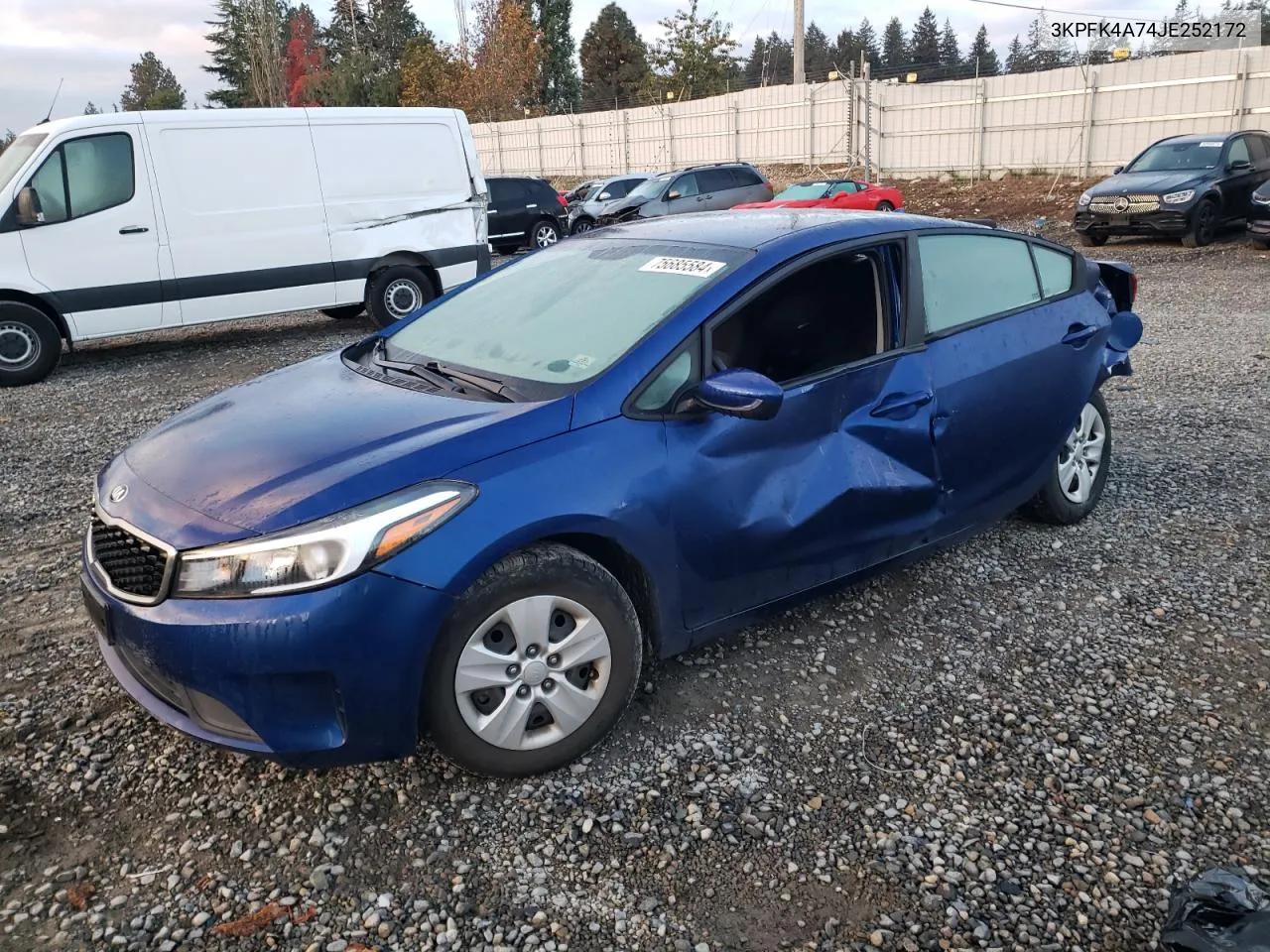 2018 Kia Forte Lx VIN: 3KPFK4A74JE252172 Lot: 75685584