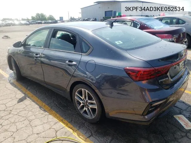 2019 Kia Forte Gt Line VIN: 3KPF34AD3KE052534 Lot: 63016514