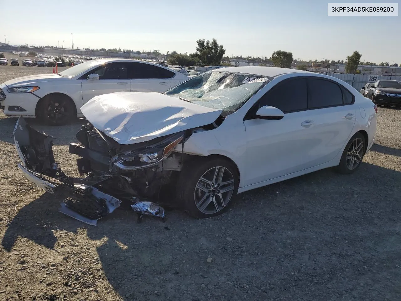 2019 Kia Forte Gt Line VIN: 3KPF34AD5KE089200 Lot: 68758694